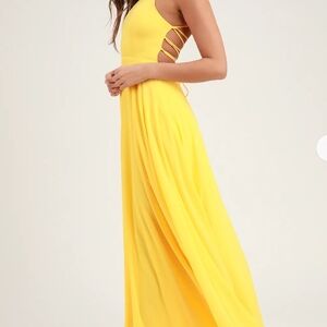 Lulu's Yellow Backless Dress